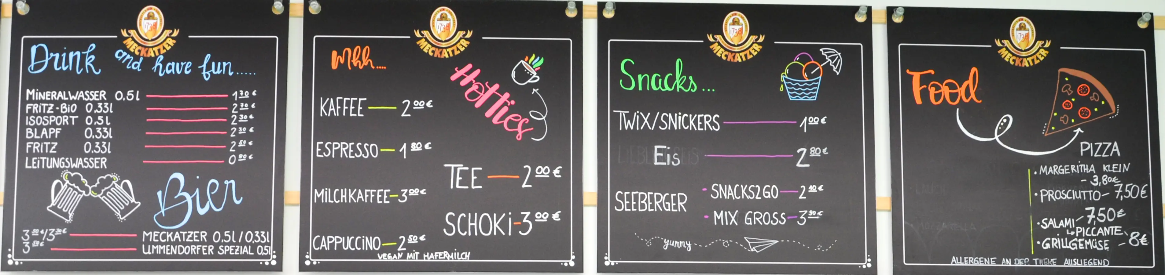 Bistro Snack- und Getränkeangebote